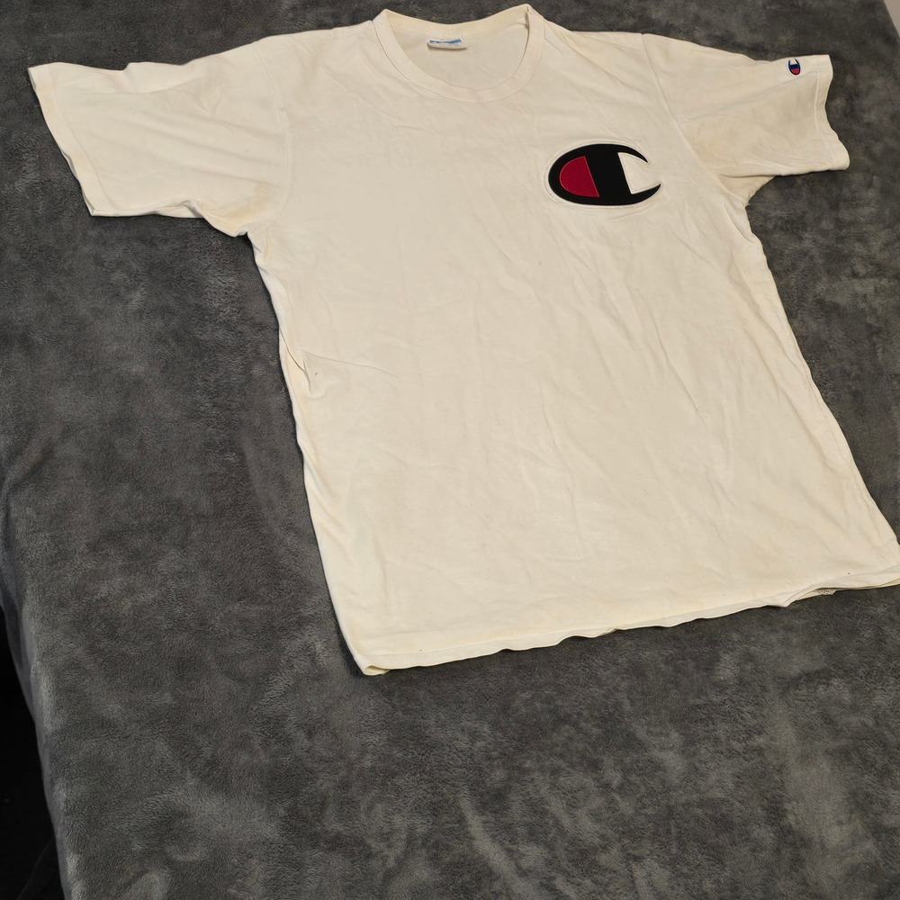 Champion Big C Logo T-Shirt Men's XL White Heritage Jersey‎ Cotton Graphic Tee - Picture 3 of 16